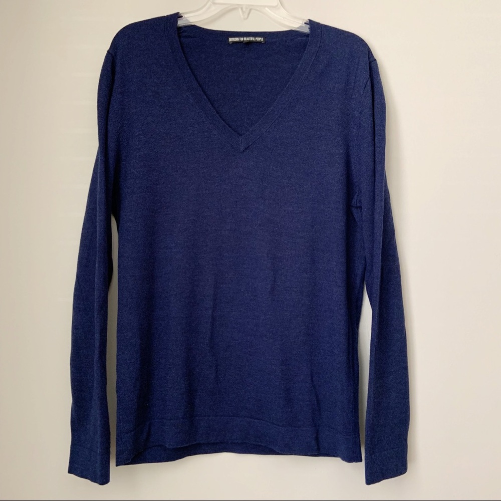 Drykorn for Beautiful People Men Blue Wool Sweater
